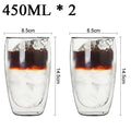 Double Wall Borosilicate Glass Mug Set Heat Resistant Tea Coffee Cups