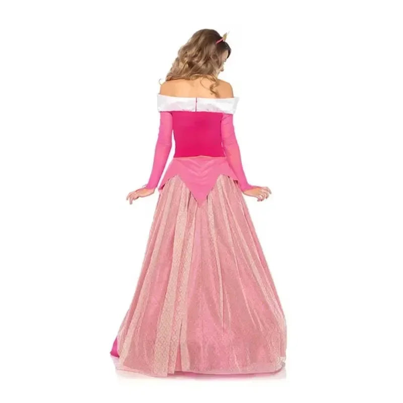 Sleeping Beauty Costume Women Deluxe Pink Princess Aurora Dress