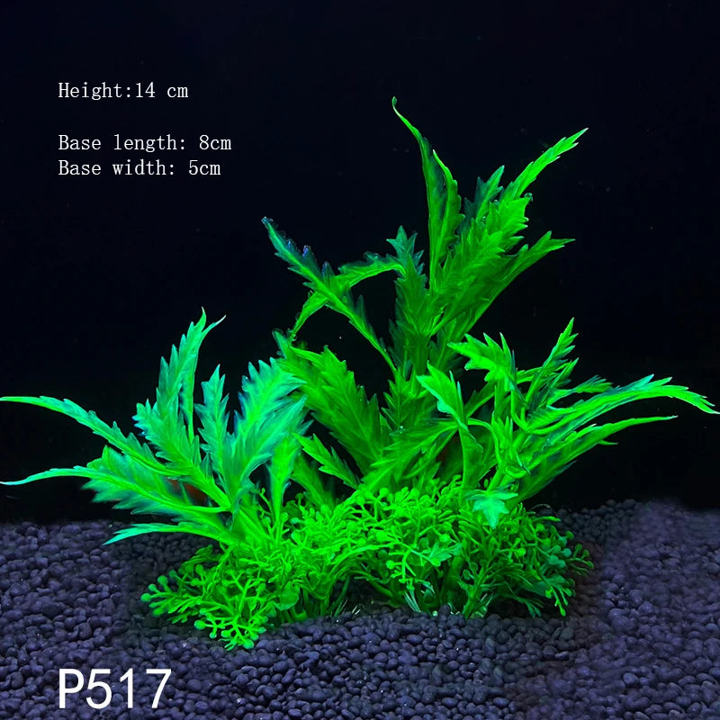 Artificial Aquarium Plants Green Plastic Underwater Fish Tank Decor
