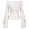 Boho Blouse Renaissance Peasant Off Shoulder Medieval Corset Top