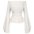 Boho Blouse Off Shoulder Peasant Top Medieval Renaissance Shirt