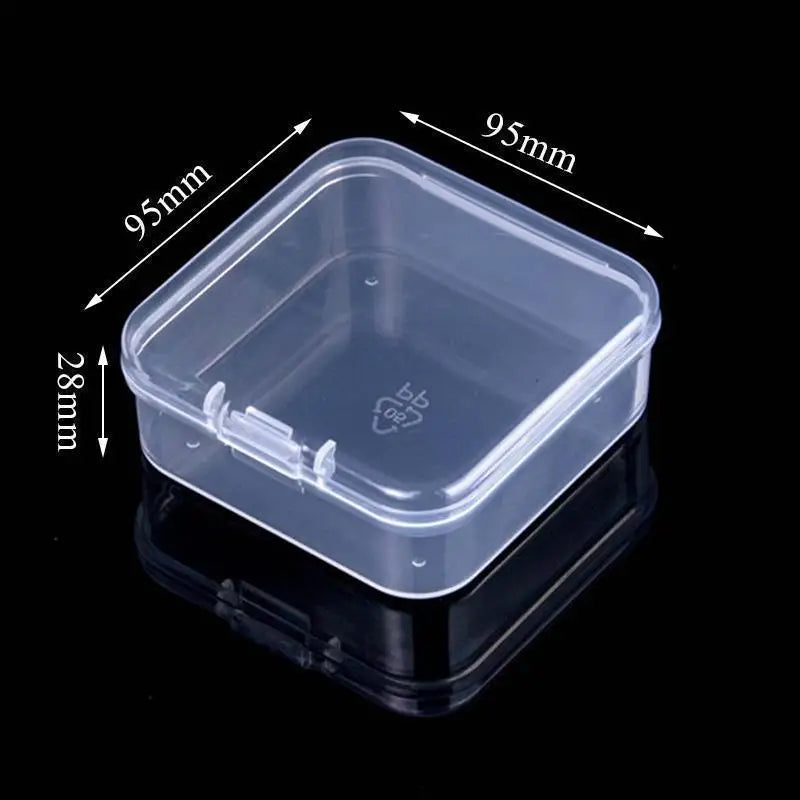 Mini Translucent Storage Box Rectangular Dustproof Jewelry Case Container