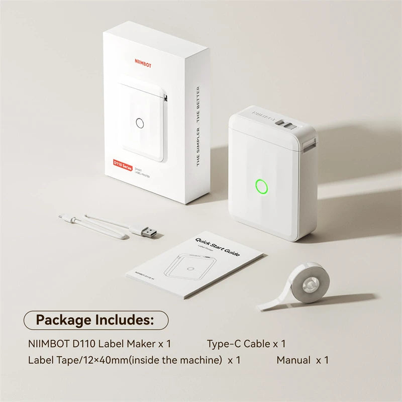 NIIMBOT D110 Thermal Label Printer Portable Mini For Office Home School