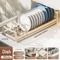 Pull Out Cabinet Shelf Stainless Steel Plate And Bowl Rack Organizer