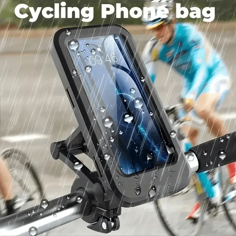 Waterproof Motorcycle Phone Holder Magnetic Cycling Bag 360 Swivel Stand