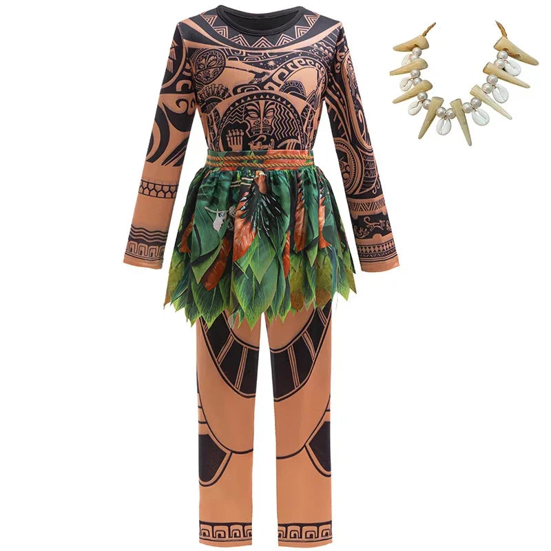 Maui Costume For Kids Boys Tattoo Pants Outfit