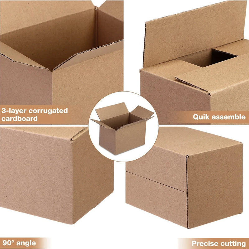 Mailing Shipping Boxes Brown Single Wall Corrugated Cardboard 7.87x4.13x5.31 Inches