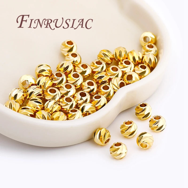 18K Gold Plated Spacer Bead For Jewelry Making 2.5 To 6mm