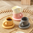 400ml Handmade Ceramic Mug Nordic Oval Plate Cup Saucer Set