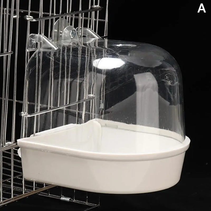 Clear Hanging Bird Bath For Parakeet Canary Budgerigar Cockatiel