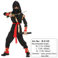 Kids Ninja Costume Set For Boys Girls Black Red Assassin Outfit