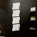 10 Pieces 3D Mirror Wall Sticker Wave Combination For Living Room