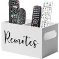 Wooden Remote Control Organizer With Desk Storage For Home Office