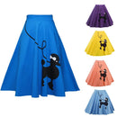 Vintage Skirt Women 50s 60s Summer Pinup Poodle Retro Rockabilly Style