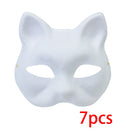 DIY Cat Face Mask Set Paintable Blank Masks For Party Cosplay