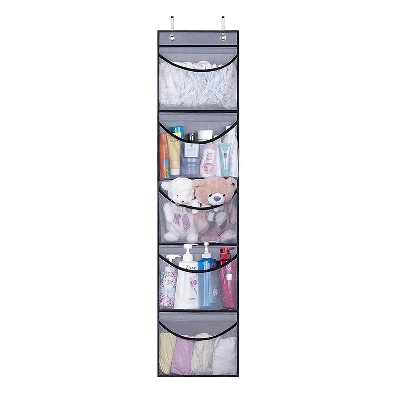 Foldable Over The Door Clothes Organizer With 5 Pockets For Closet