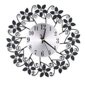 35cm European 3D Large Wall Clock Flower Rhinestone Silent Design