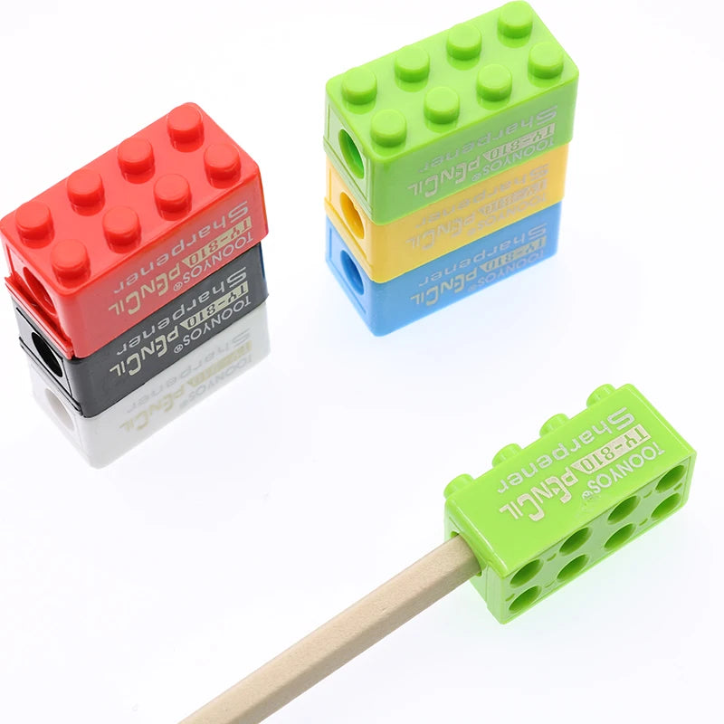 Building Block Pencil Sharpener Cartoon Plastic School Office Supplies