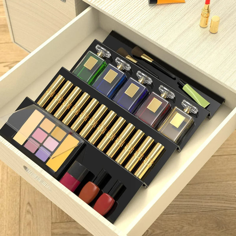 4 Layers Adjustable Acrylic Spice Drawer Organizer Rack Tray Expandable