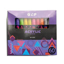 12-60 Colors Acrylic Paint Markers Pen 1-2mm Valve For Painting