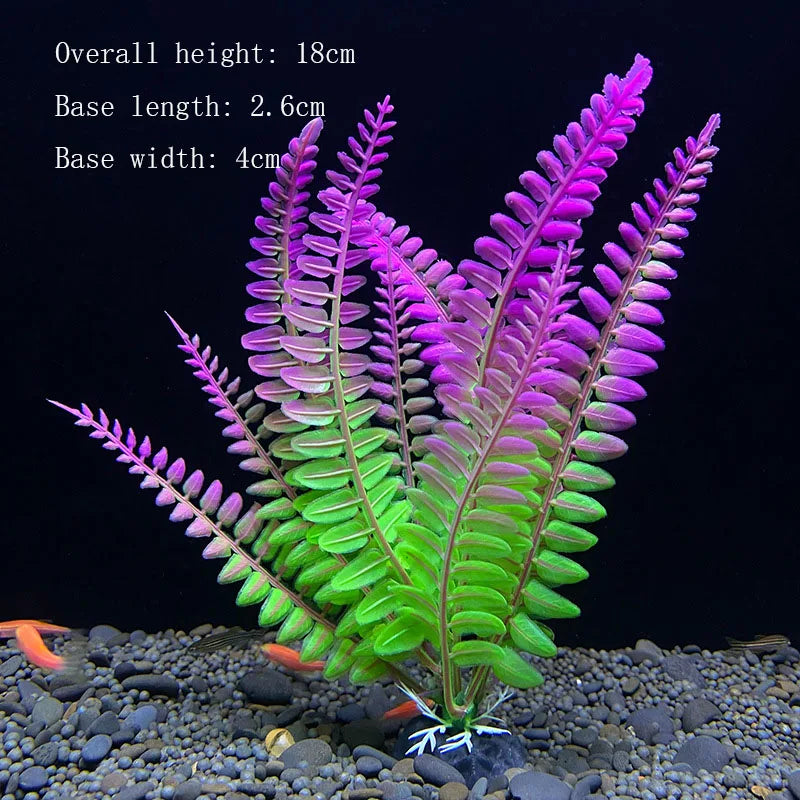 Artificial Aquarium Plants Green Plastic Underwater Fish Tank Decor