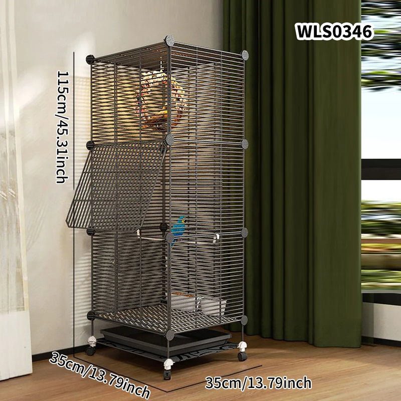 Birdcage Metal Mesh Parrot Pigeon Starling Villa Cage Acacia
