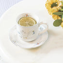 Swan Ceramic Coffee Cup And Saucer Set With Dessert Plate And Spoon