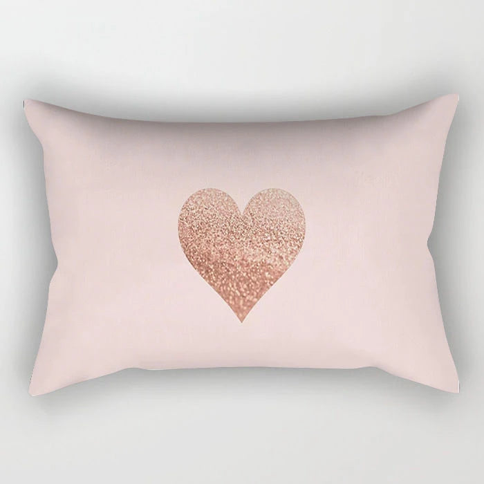 Nordic Pink Checkered Striped Cushion Pillowcase For Office Living Room