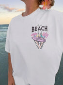 Life Is A Beach Women Cotton T-shirts Summer Casual Short Sleeve