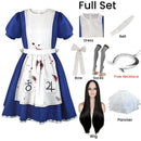 Alice Cosplay Costume Maid Apron Dress Halloween Party Outfit