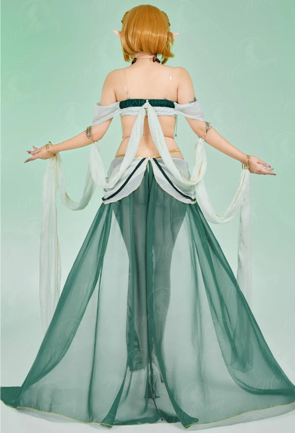 Mobbunny Princess Women Cosplay Costume Dance Style Top Skirt Set