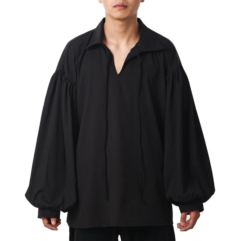 Mens Pirate Shirt Medieval Renaissance Costume Fluffy Sleeve Vintage Style