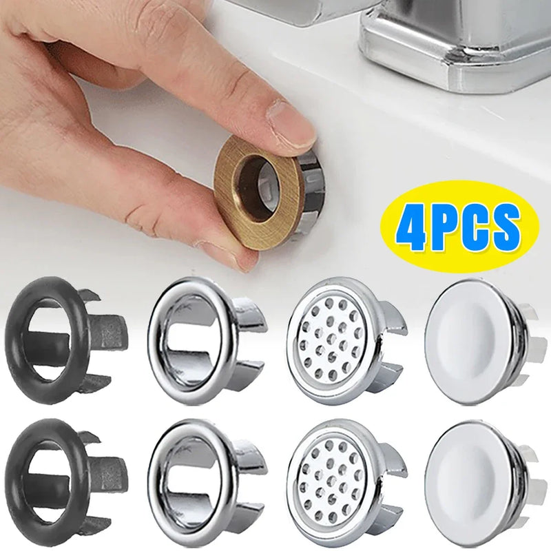 Sink Overflow Ring Cover Bathroom Basin Round Plastic Replacement