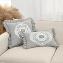 French Lace Cotton Decorative Pillow Cover White Square Cushion