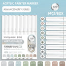 Languo 9pcs Acrylic Marker Pen Set Soft Brush Paint Pens For Art