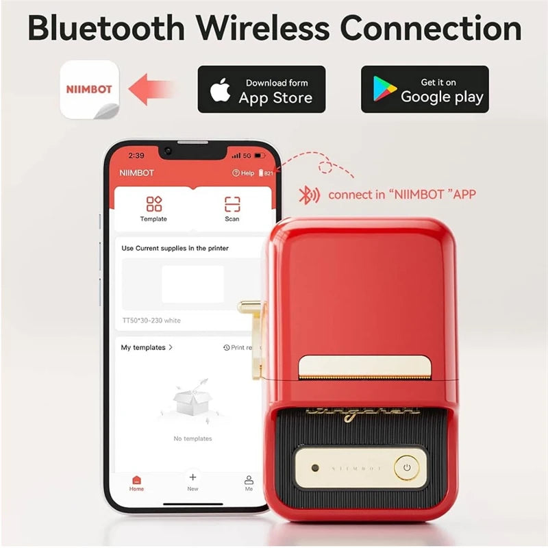 NiiMbot B21 Mini Thermal Label Printer Wireless Bluetooth Portable
