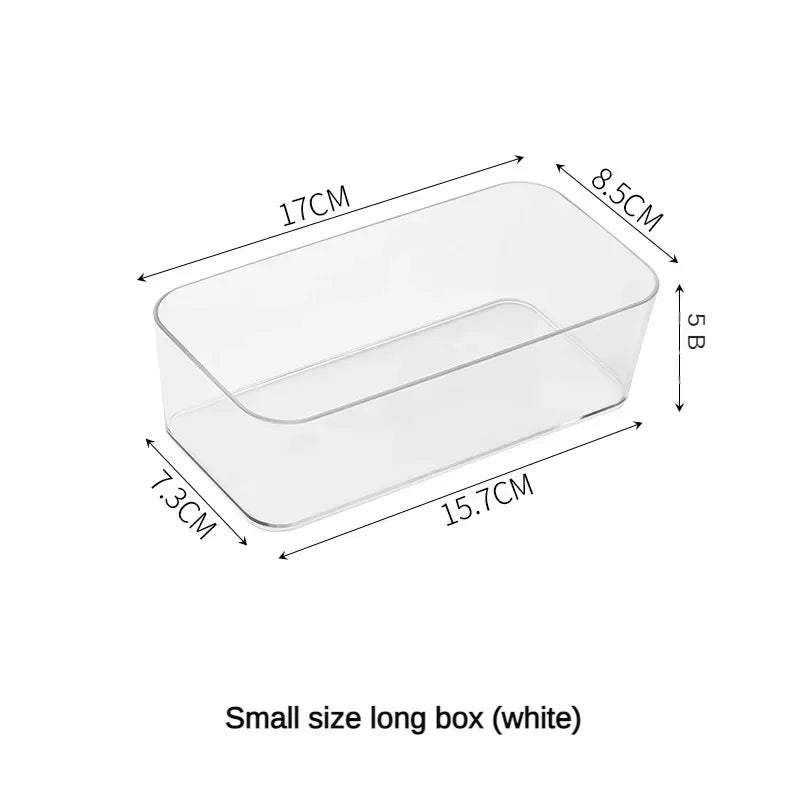 Transparent Storage Box Organizer Plastic Desk Drawer Jewelry Makeup Container