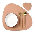 Faux Leather Placemats Oval Black Sets With Coasters Kitchen Decor