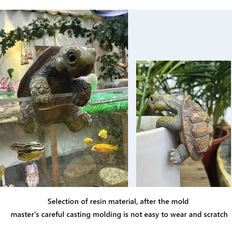 CuteGarden Tortoise Figurine Turtle Statue Hanging Ornament Planter Decor