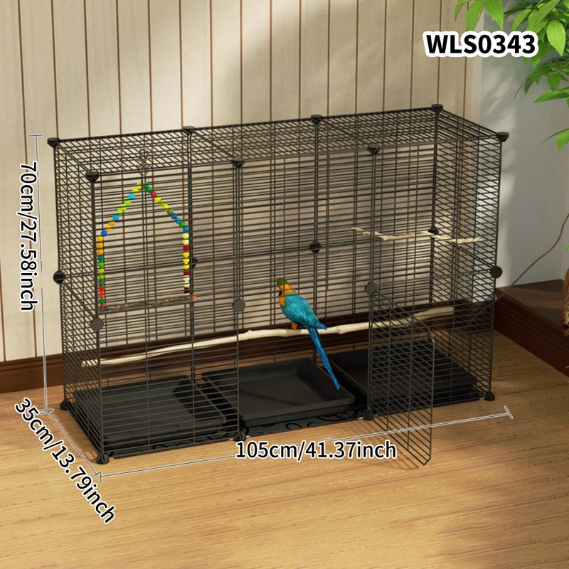 Birdcage Metal Mesh Parrot Pigeon Starling Villa Cage Acacia