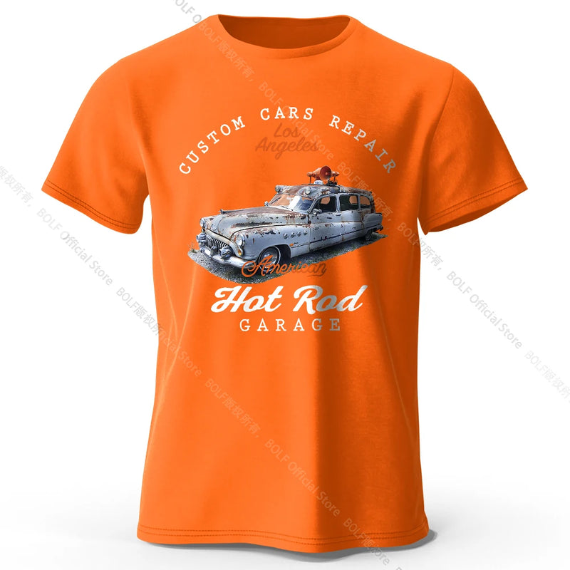 Custom Car Club T-Shirt Embossed Logo 100% Cotton Unisex Tee