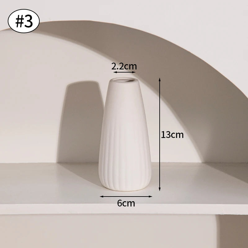 INS Ceramic Vase White Nordic Decorative Flower Pot For Home Decor