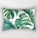 Nordic Tropical Plant Fabric Sofa Cushion Velvet Office Pillow