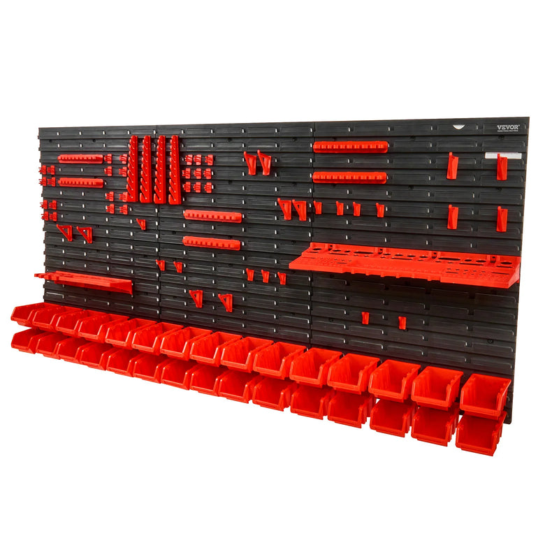 VEVOR Wall Mounted Storage Bins 30 Or 48 Bin Parts Organizer With Hooks