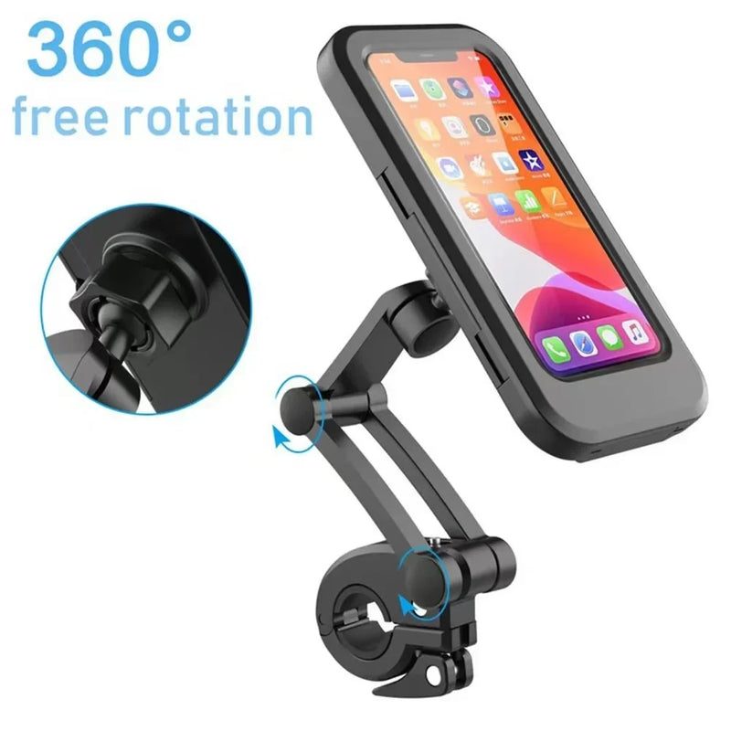 Waterproof Motorcycle Phone Holder Magnetic Cycling Bag 360 Swivel Stand