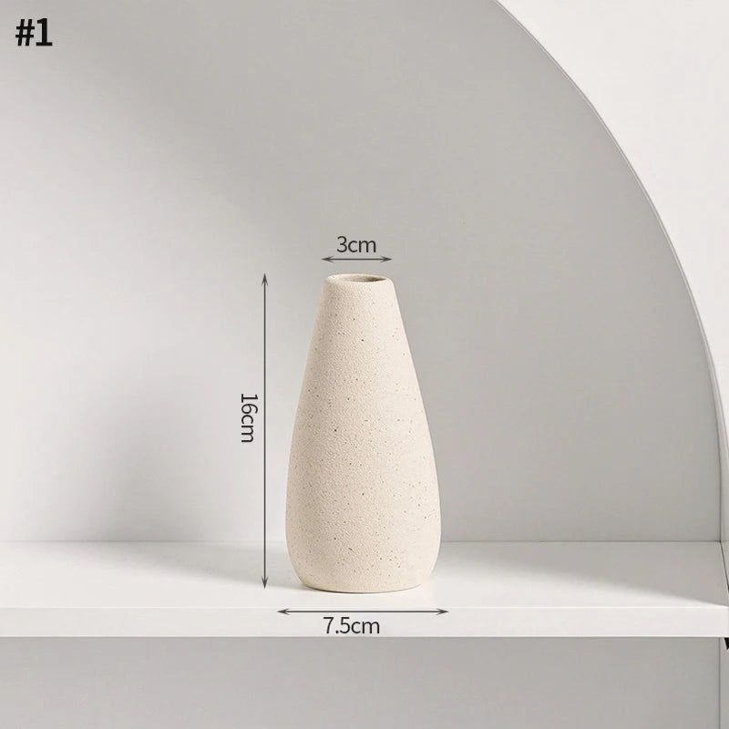 Ceramic Vase White Nordic Flower Pot Decorative Home Decor