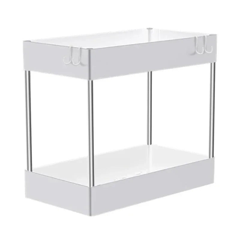 Under Sink Storage Organizer 2 Tier Drawer Rack For Bathroom Kitchen