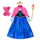 Elsa Anna Princess Dress Girls Mesh Sequin Snow Queen Costume Gown