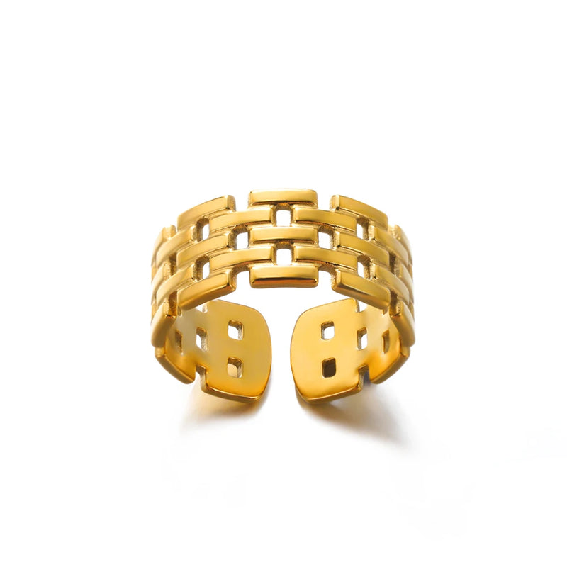 316L Stainless Steel Rings For Women Gold Color Classic Wedding Couple Rings