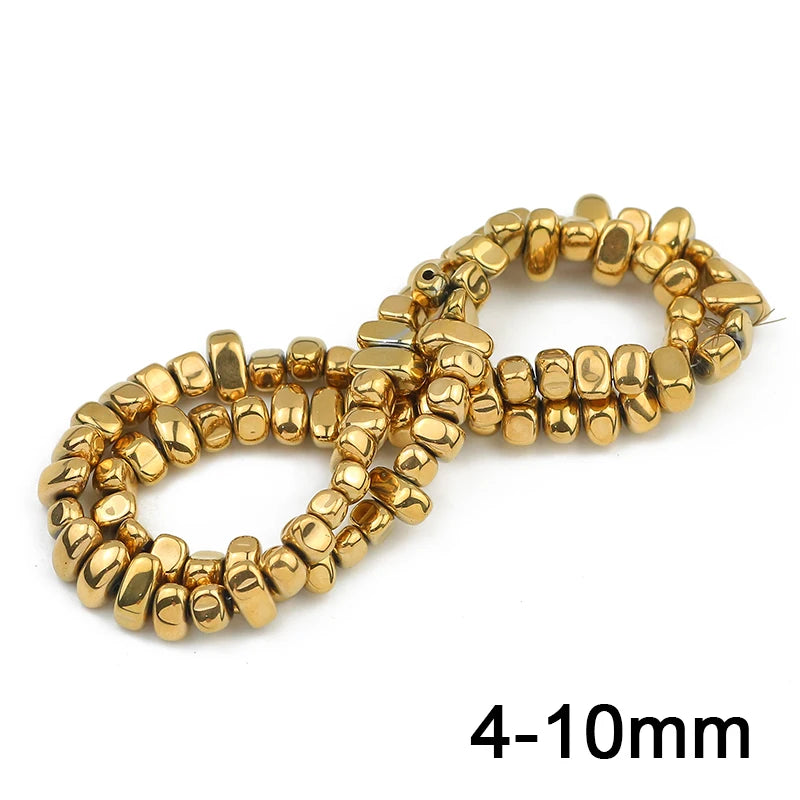 Gold Plated Hematite Beads Star Heart Shapes Loose Jewelry Beads